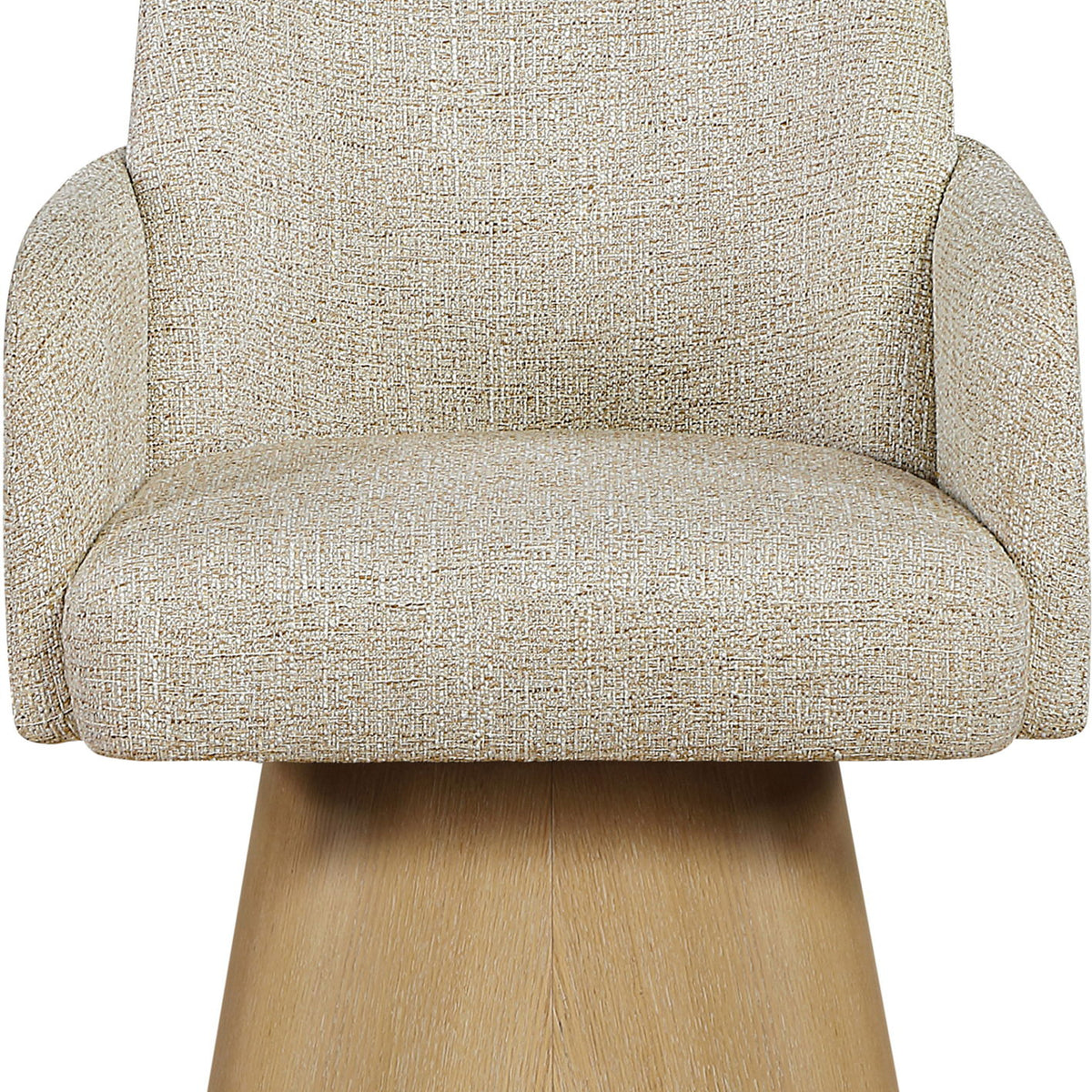 Marlowe - Linen Textured Fabric Upholstered Swivel Dining Arm Chair - Stained Natural