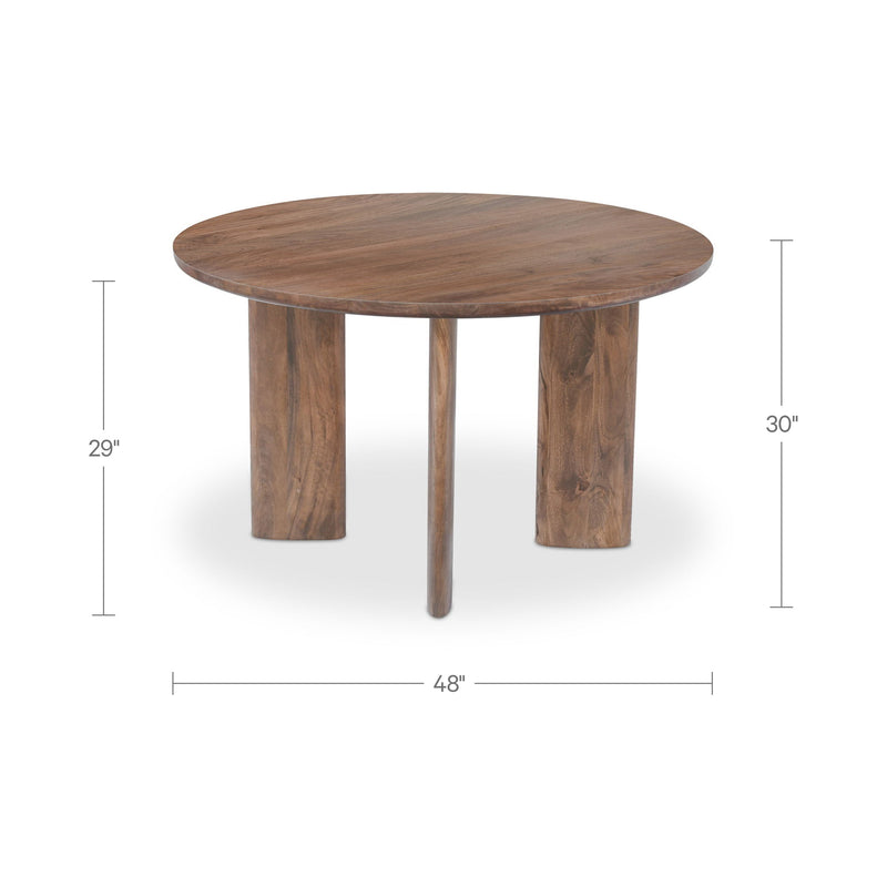 Lia - Round Dining Table - Dark Brown