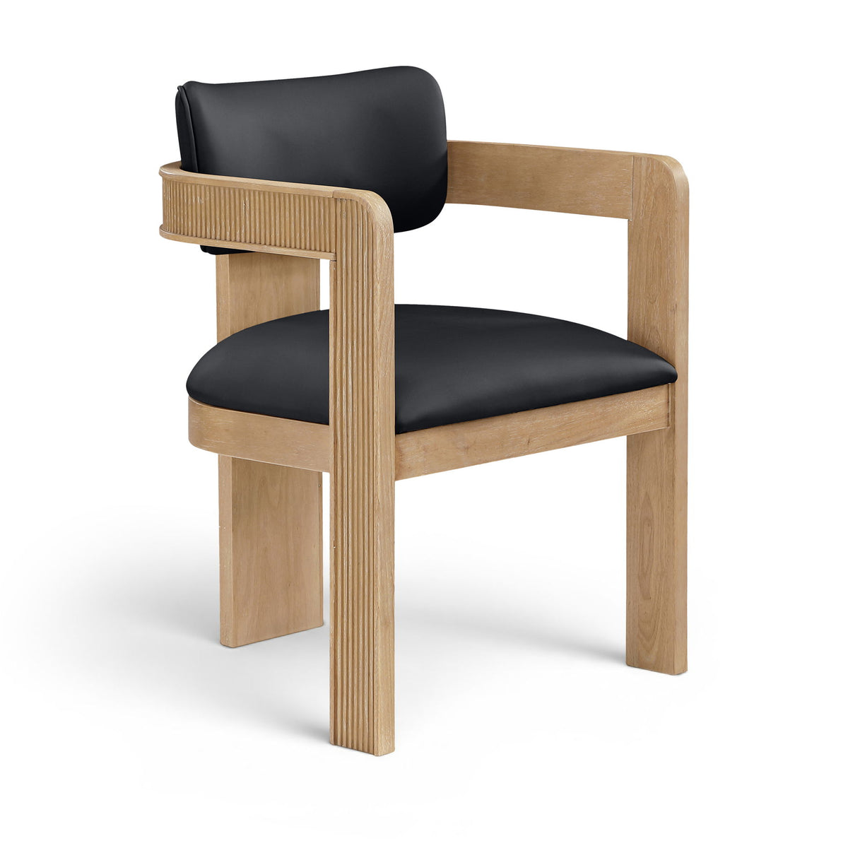 Sacha - Vegan Leather Upholstered Dining Chair With Natural Base (Set of 2)