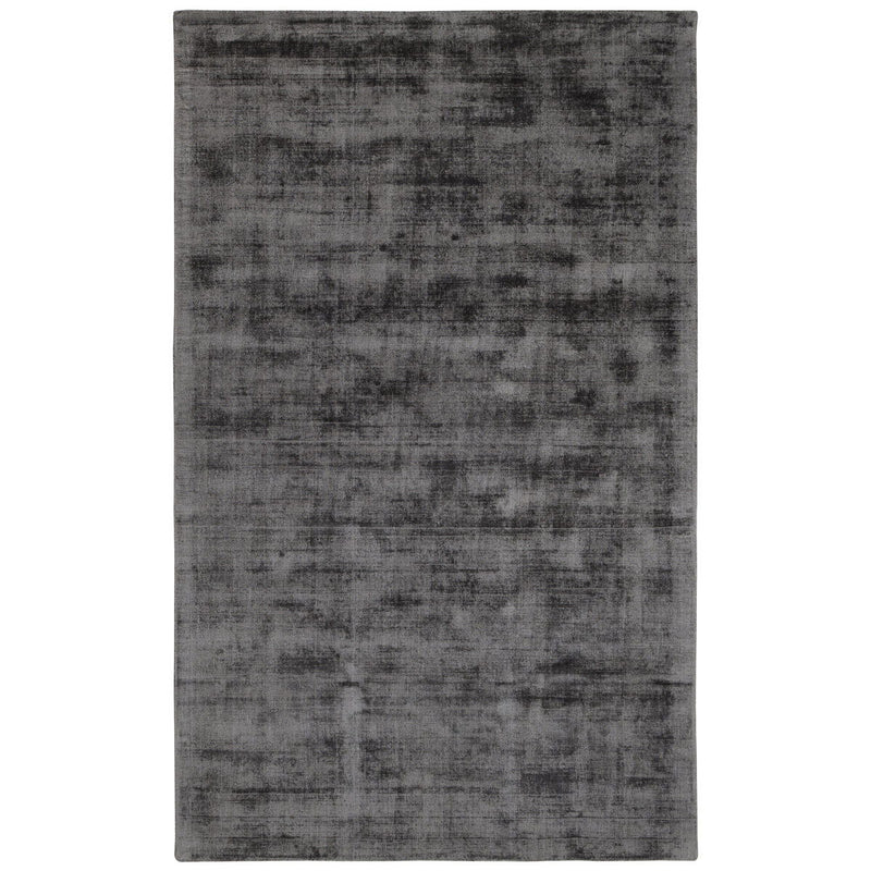 Berlin rug in distressed gray with mottled pattern and low-pile flat weave