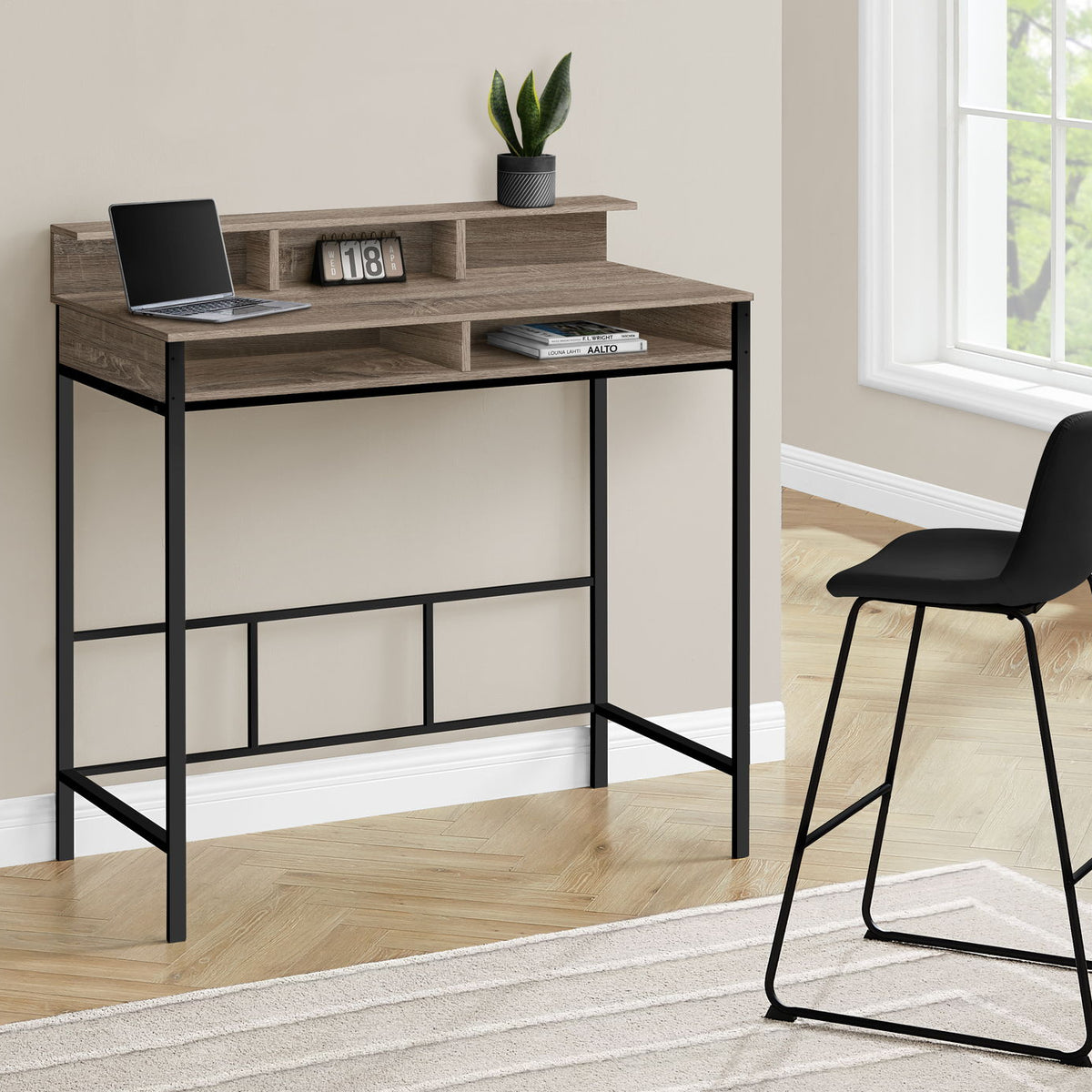 Computer Desk For Home Office, Standing, Storage Shelves, Laptop, Contemporary & Modern