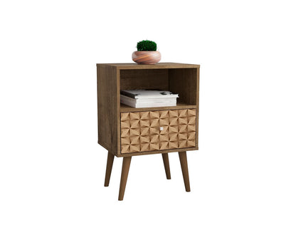 Manhattan Liberty - Nightstand Wtth Rustic Brown Frame