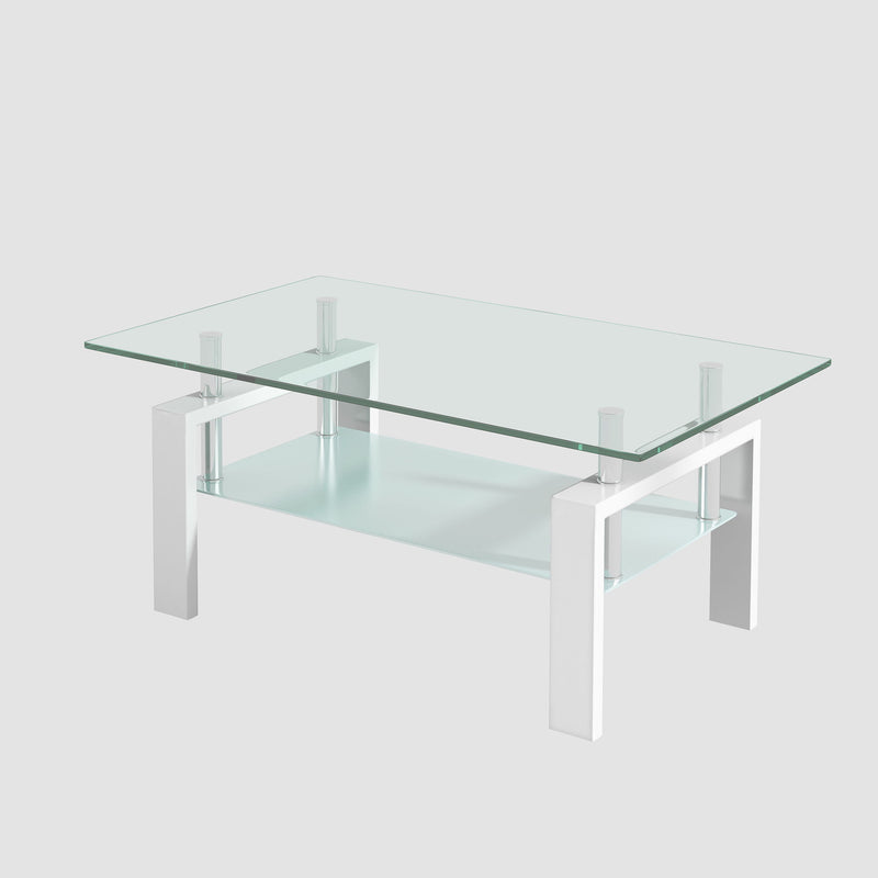 Tempered Glass Table With Storage