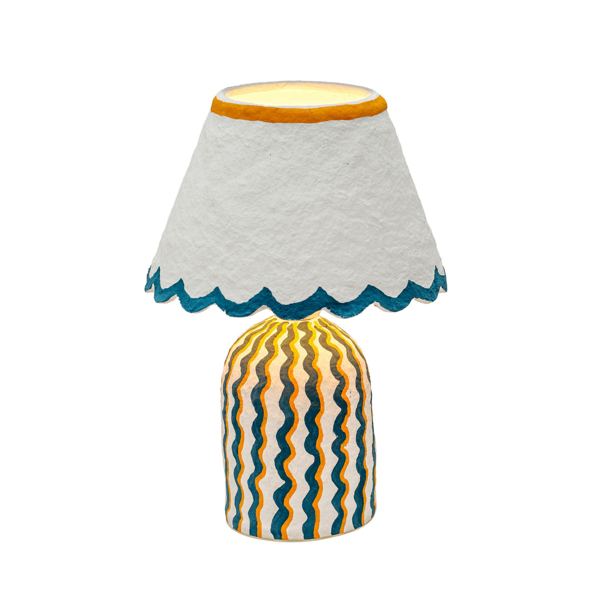 Blum - Scalloped Cotton Mache Table Lamp