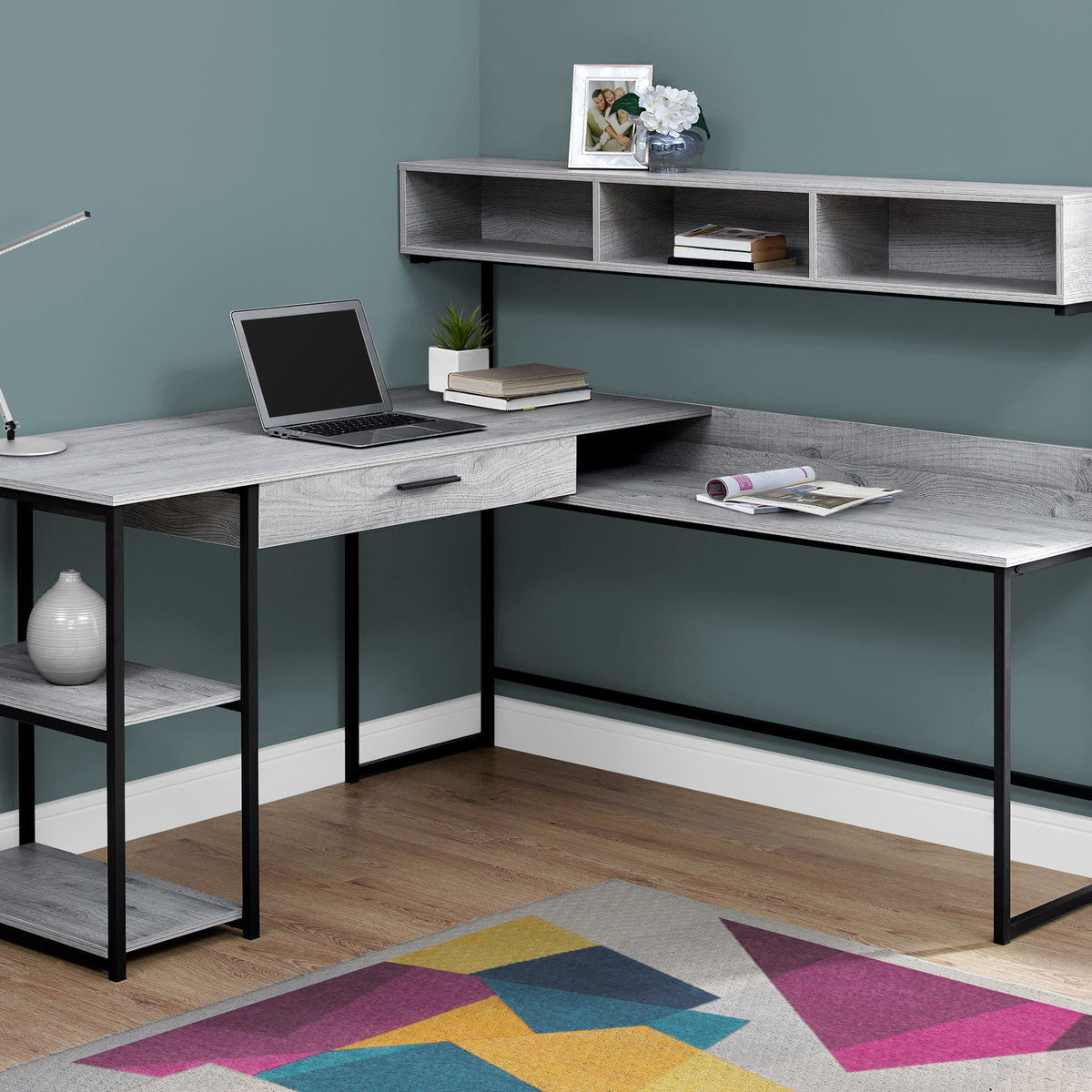 Computer Desk, Home Office, Corner, Storage Drawers, L Shape, Laptop, Contemporary & Modern