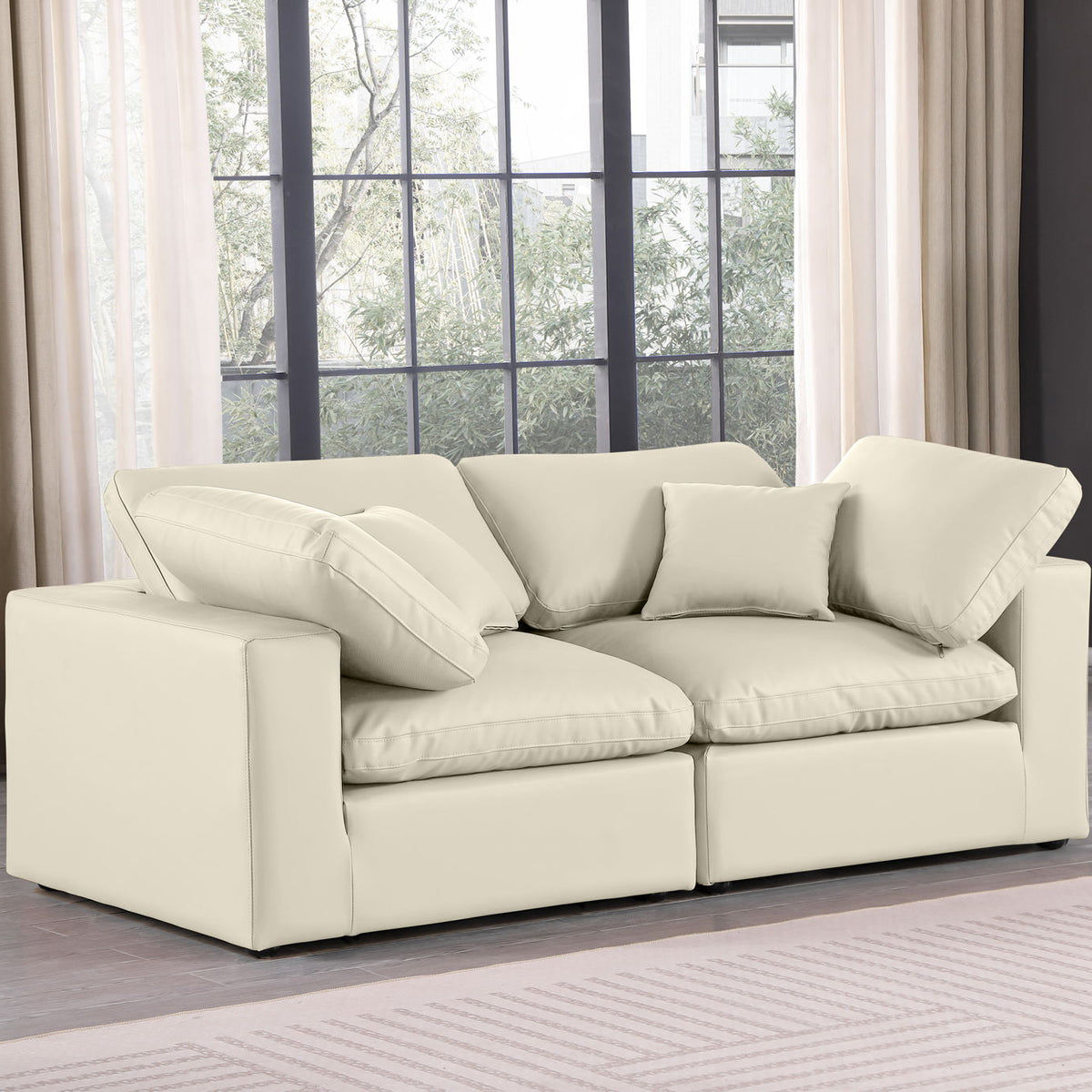 Comfy - Faux Leather Modular Sofa 2 Seats