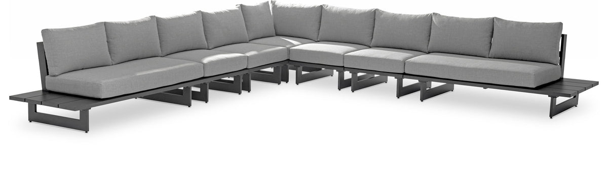 Maldives - 7 Piece Water Resistant Outdoor Patio Modular Sectional With Gray Base