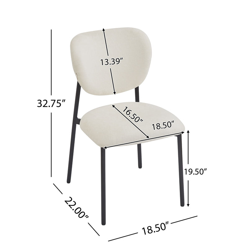 Modern Upholstered Dining Chairs With Metal Legs (Set of 2) - Beige