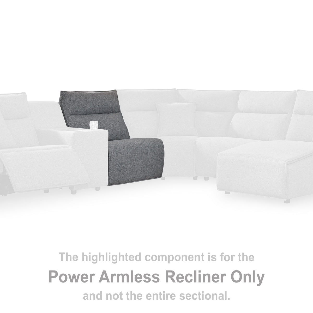 ModMax II - Salt And Pepper - Power Armless Recliner With Adjustable Headrest