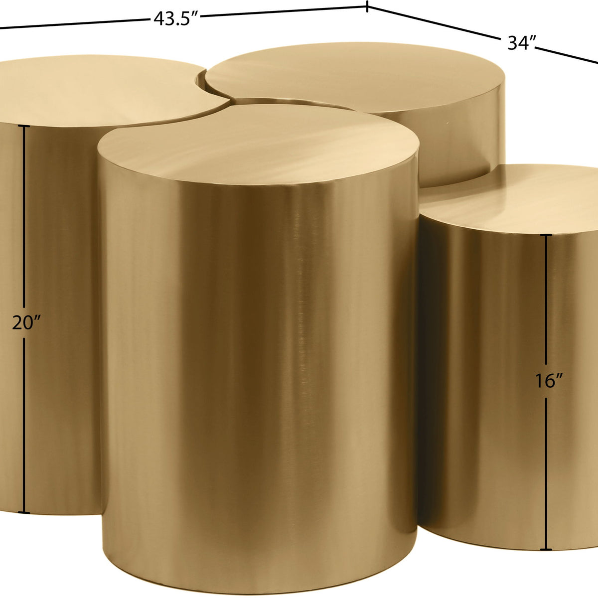 Dimple - 20" 4 Piece Modular Coffee Table