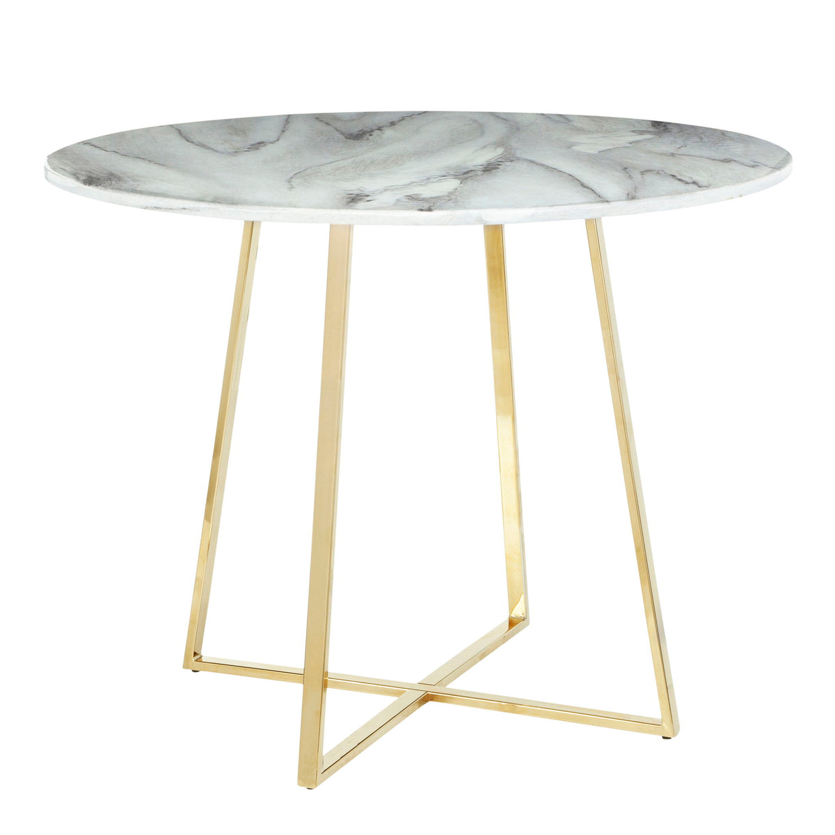Cosmo - Contemporary / Glam Dining Table - Gold / White