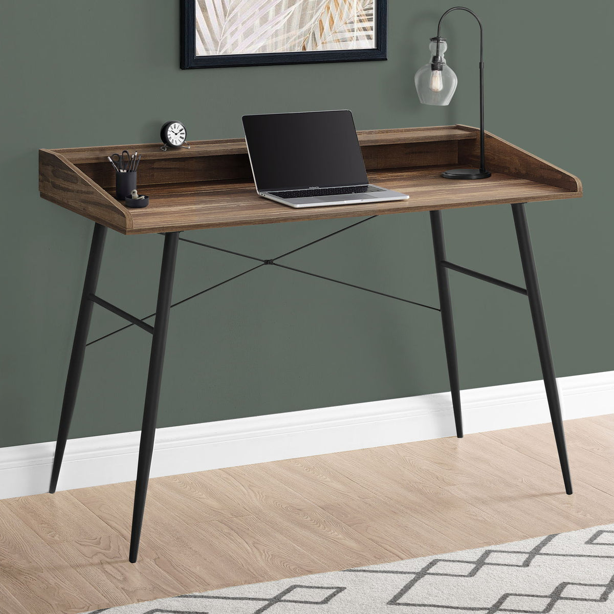 Computer Desk For Home Office, Sturdy Construction, Storage Shelves