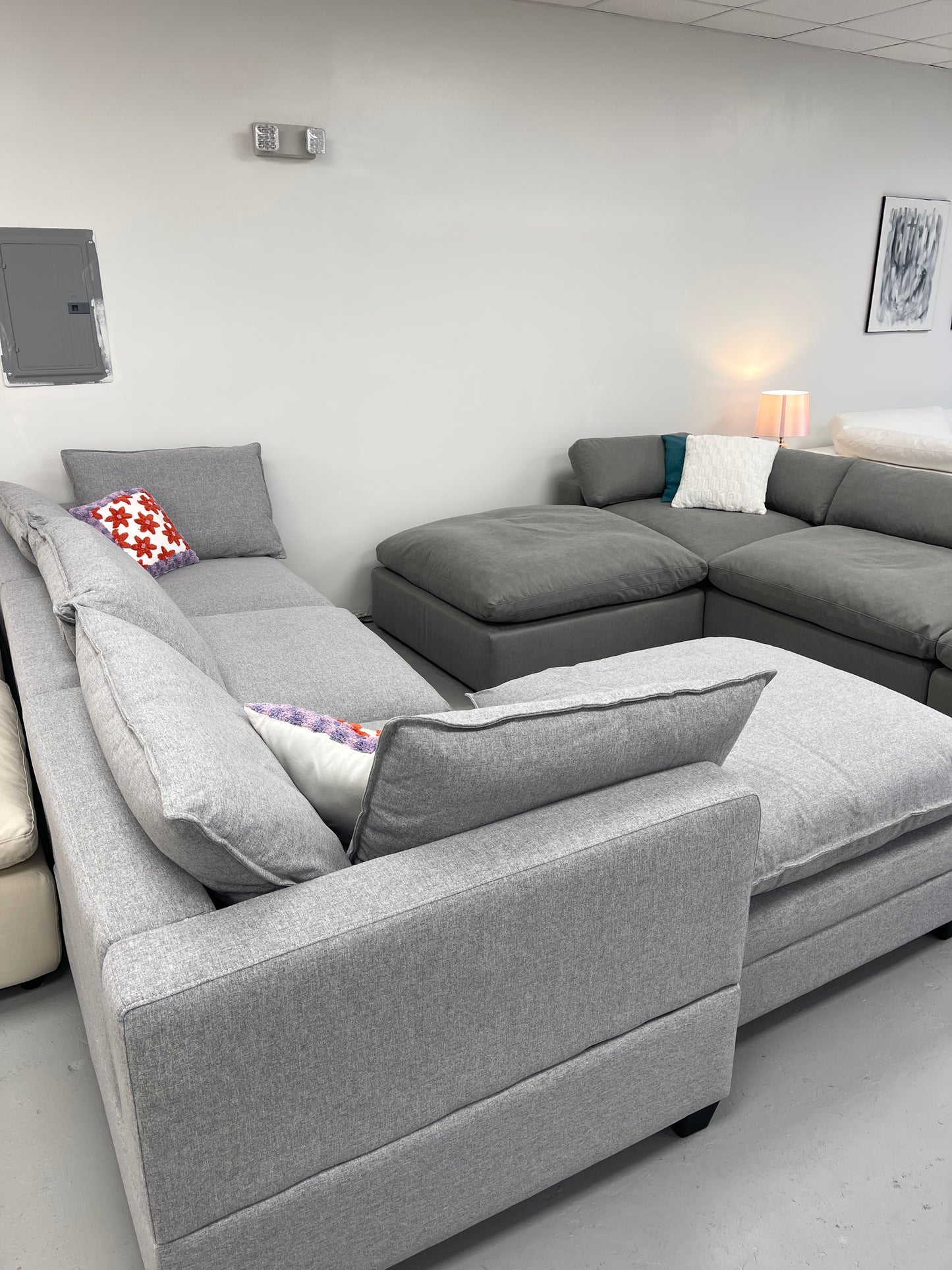 Grey 4 Piece Cloud Couch Sectional