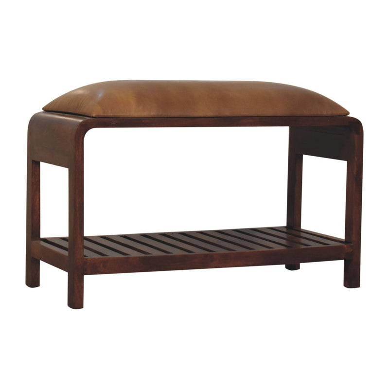 Buffalo - Slatted Square Bench - Brown