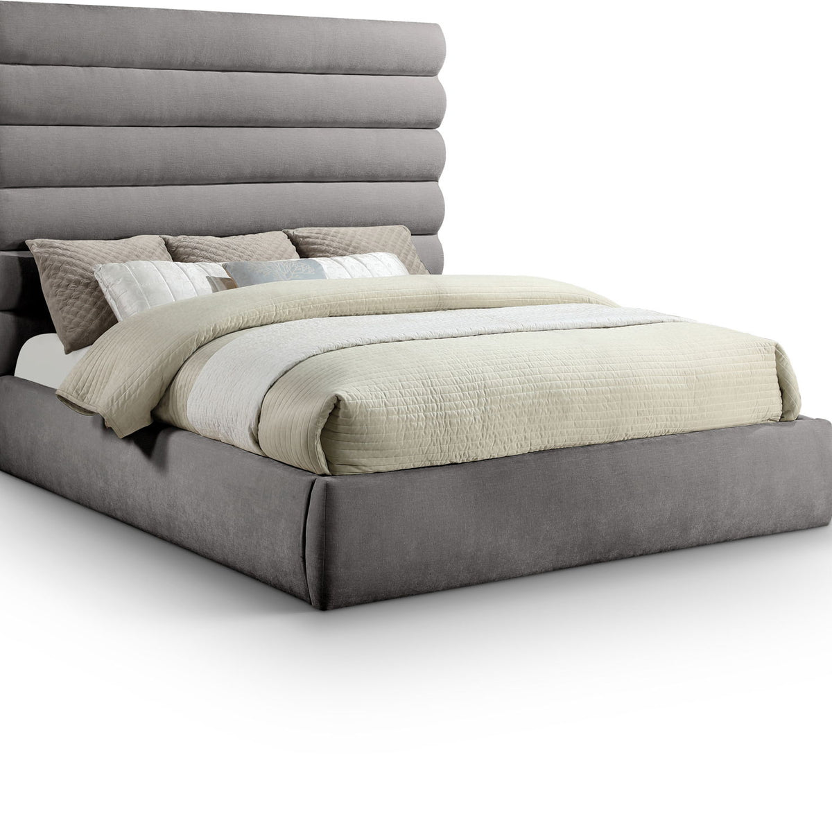 Adam - Chenille Fabric Bed With 70.5" Headboard