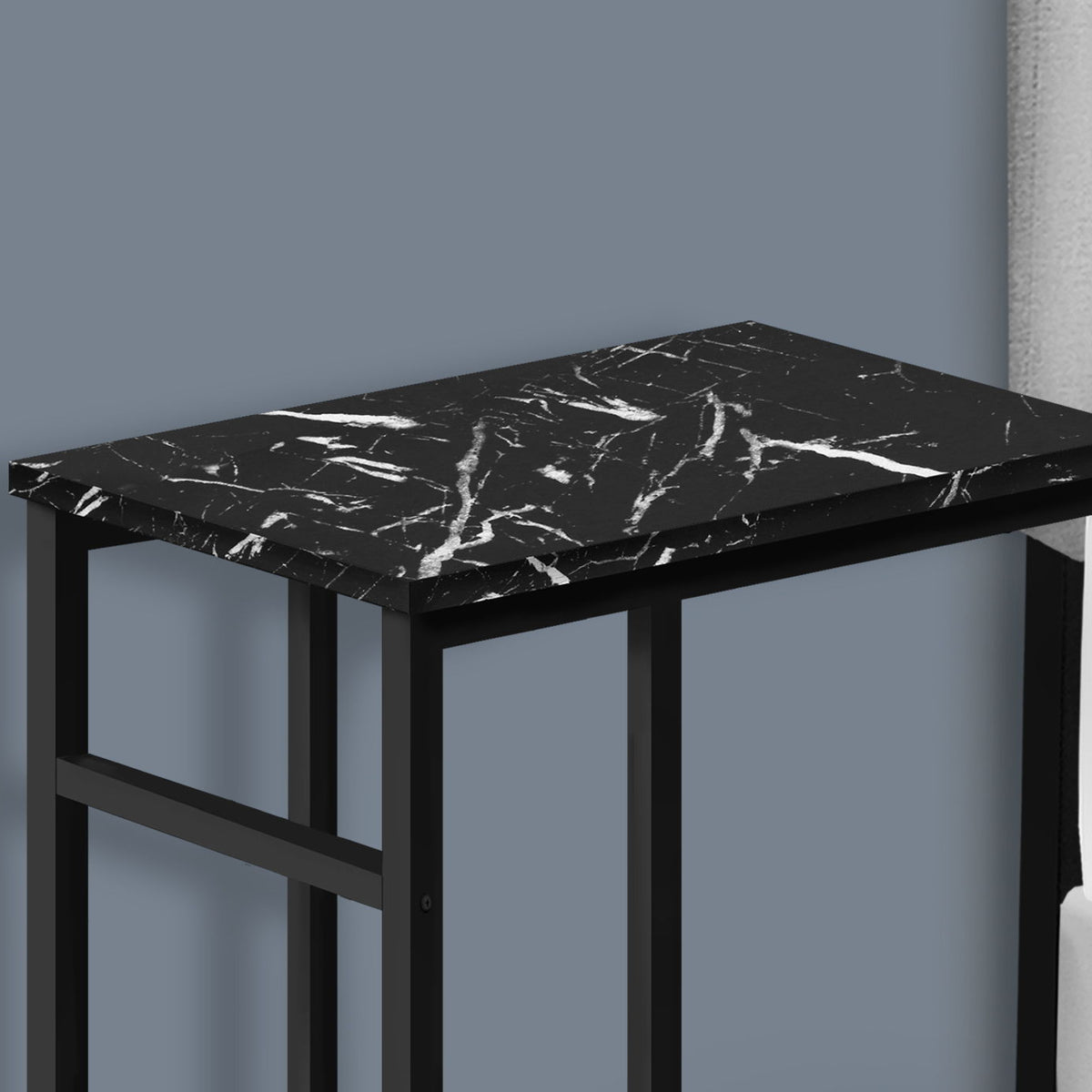 Accent Table, C - Shaped, Modern Design - Black