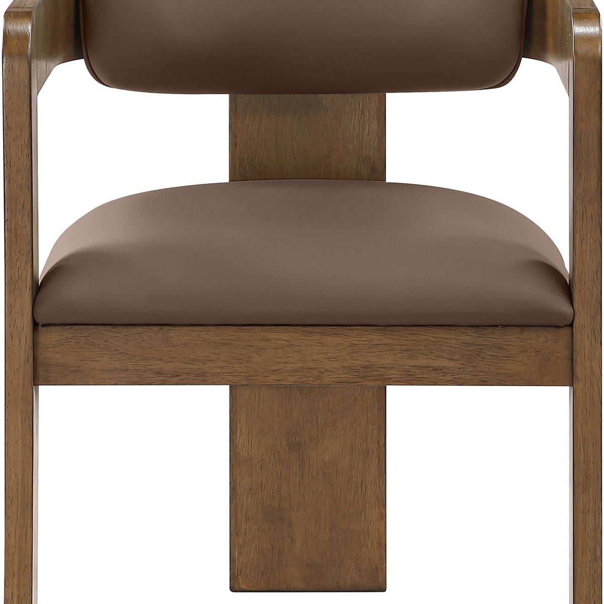 Sacha - Vegan Leather Upholstered Dining Chair With Brown Base (Set of 2)