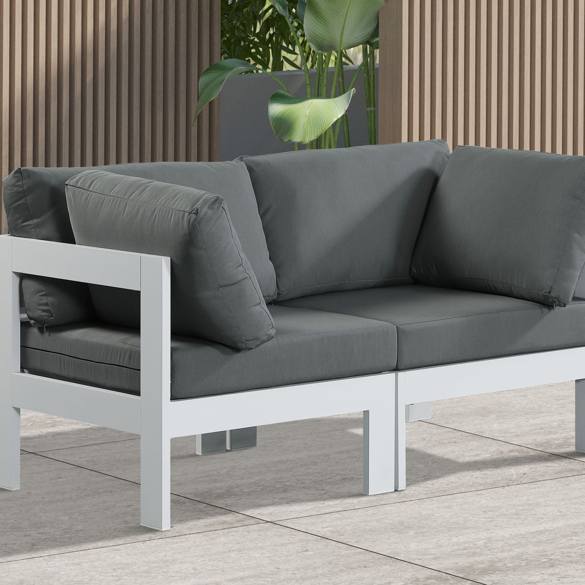 Nizuc - Outdoor Patio 2 Seat Modular Sofa With White Frame