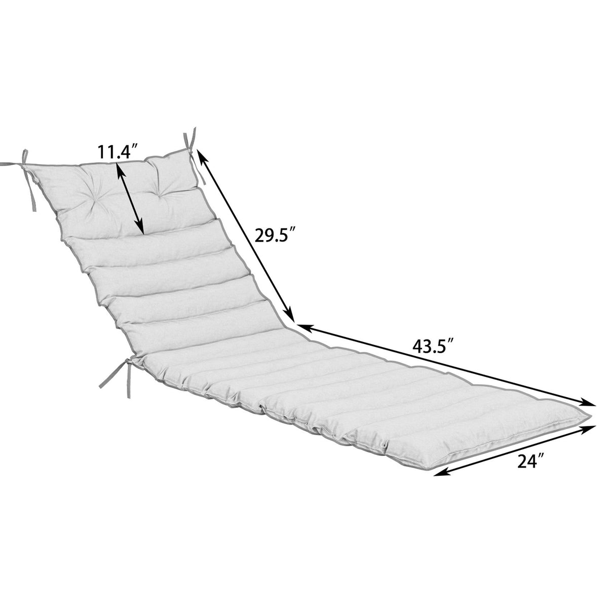 2 Piece Outdoor Chaise Lounge Chair Cushion Set