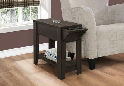 Accent Side Table, Storage, Lamp, Transitional Space-Saving Design