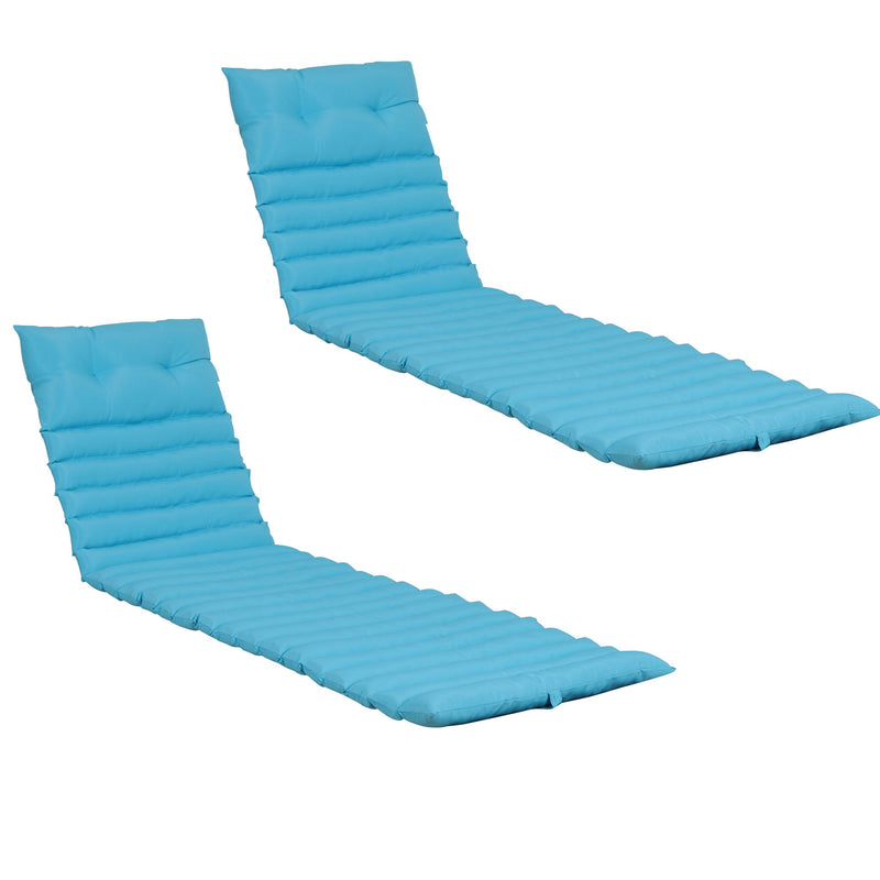2 Piece Outdoor Chaise Lounge Chair Cushion Set