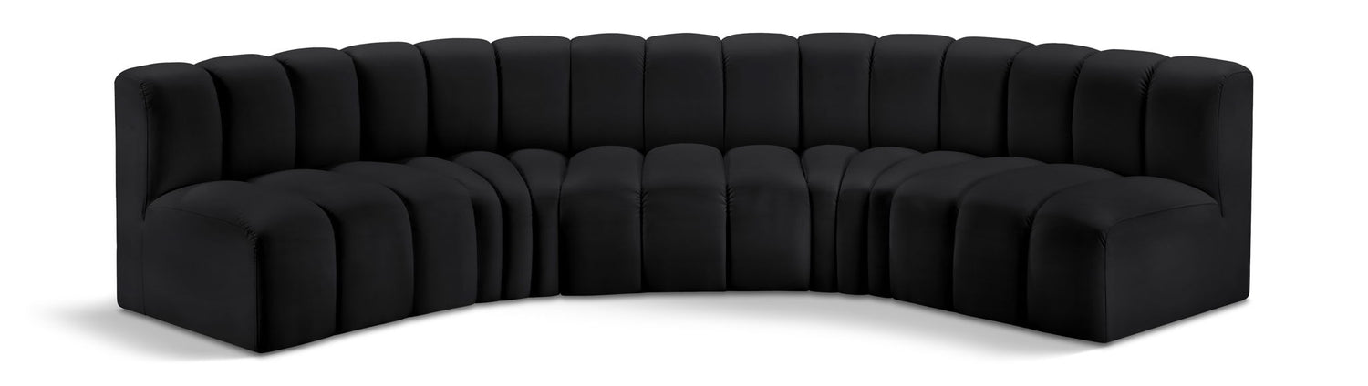 Arc - Faux Leather 5 Piece U-Shaped Modular Sofa