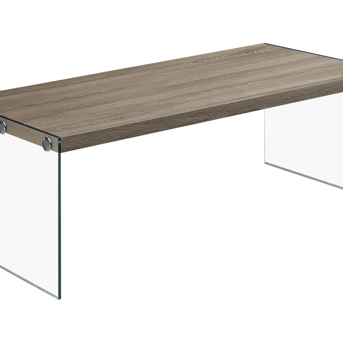 Coffee Table Rectangular For Living Room Clear Tempered Glass