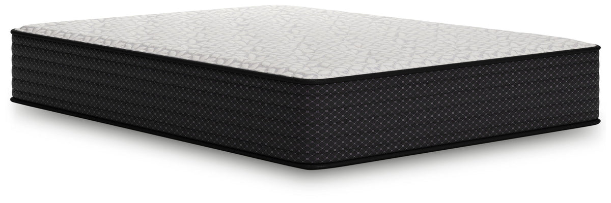 White quilted plush mattress with black textured side border