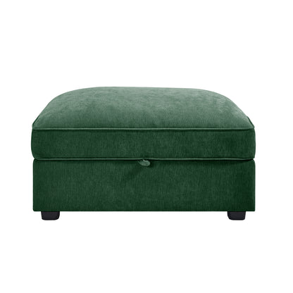 Chenille Ottoman - Green Chenille