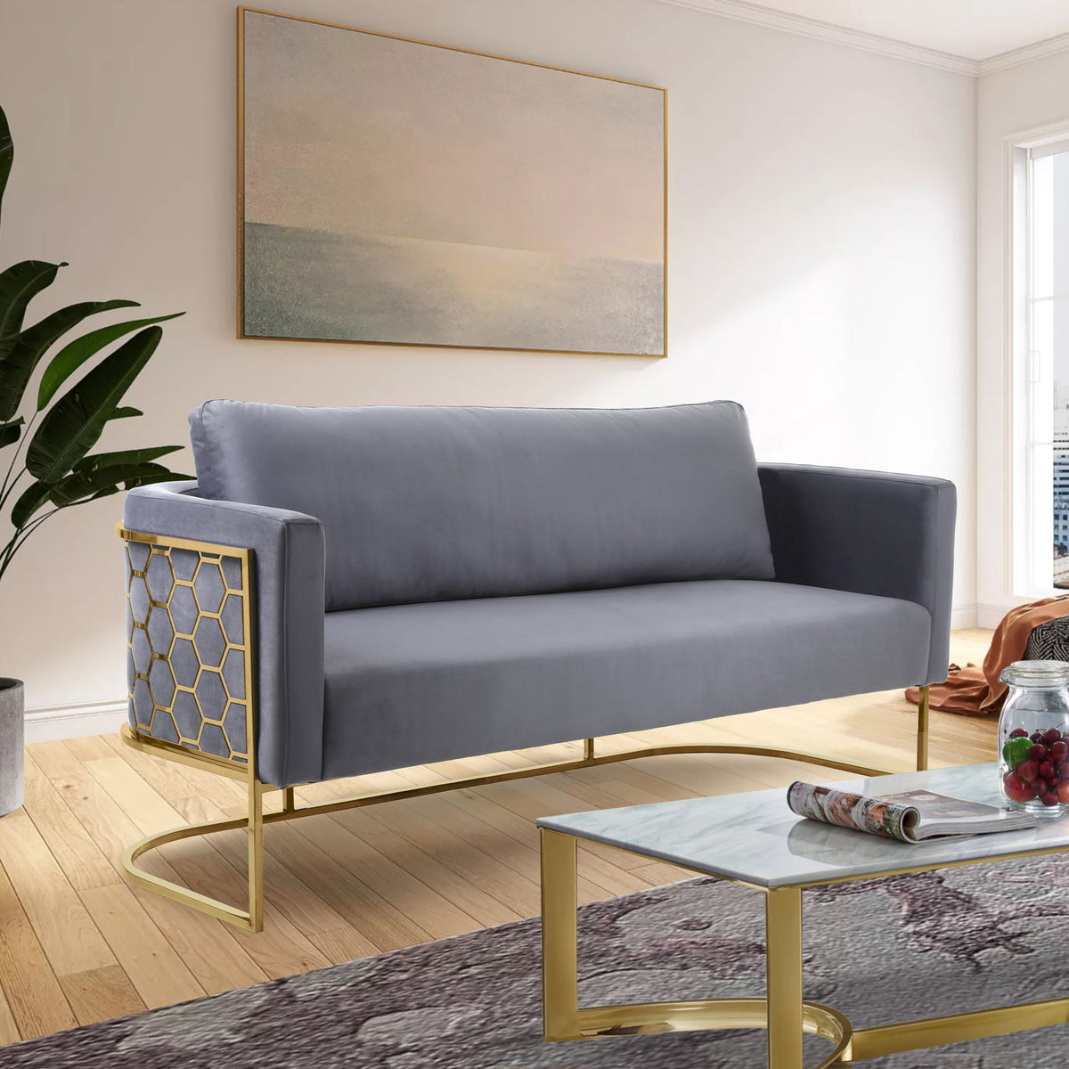 Casa - Sofa with Gold Legs