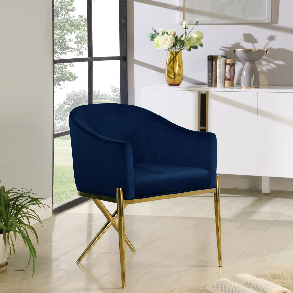 Xavier - Dining Chair with Gold Legs