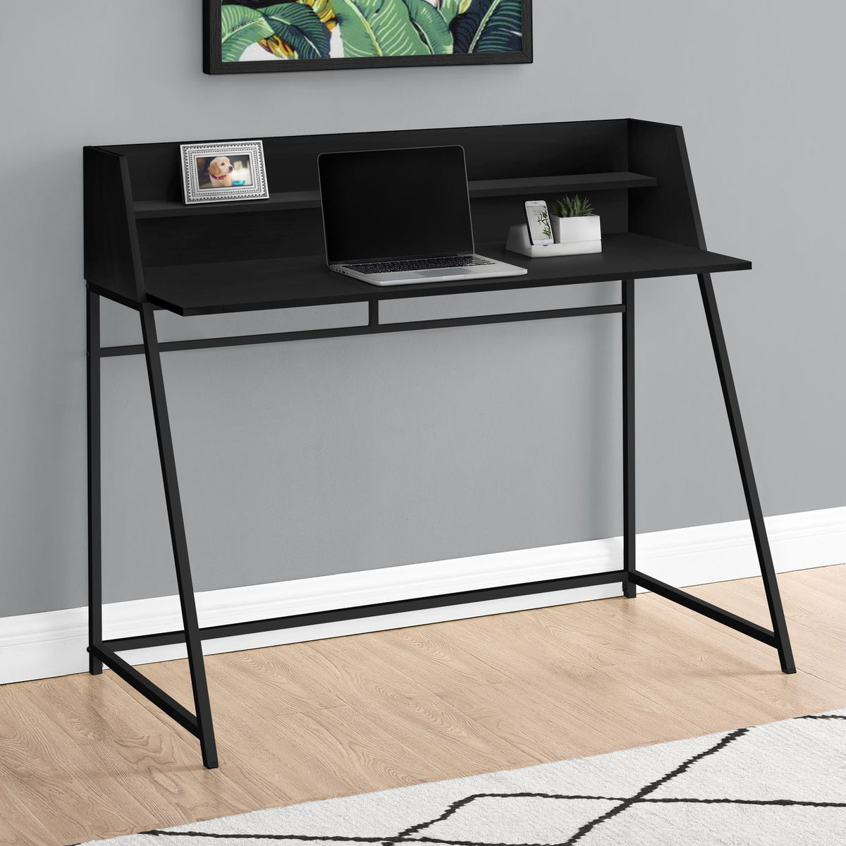 Computer Desk For Home Office Laptop, Storage Shelves, Contemporary & Modern