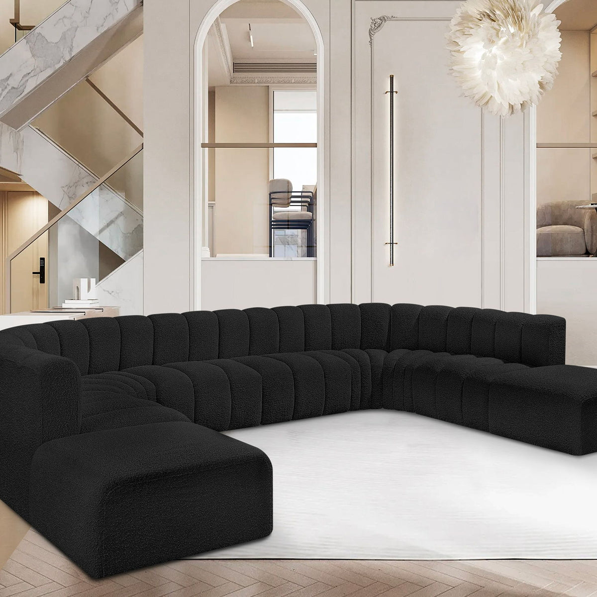 Arc - Boucle Fabric Modular Sectional