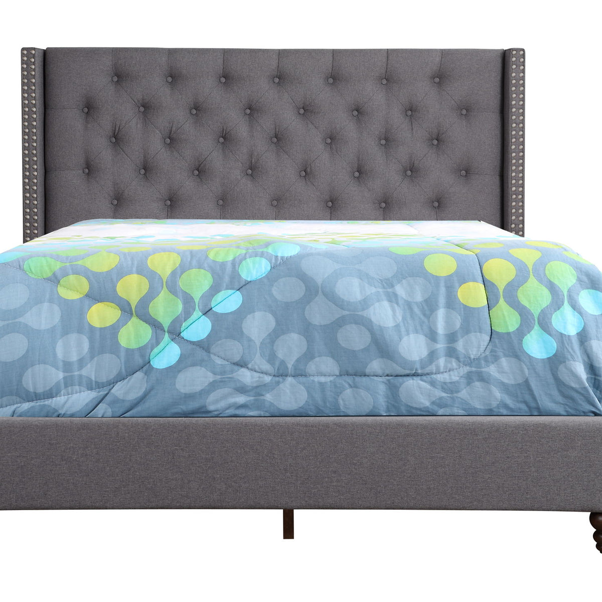 Nailhead Bed Transitional Vibrant