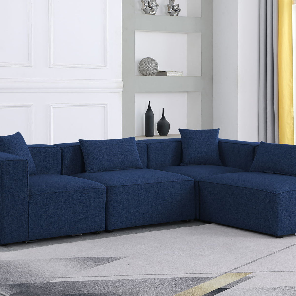 Cube - Linen 4 Piece Modular Corner Sectional