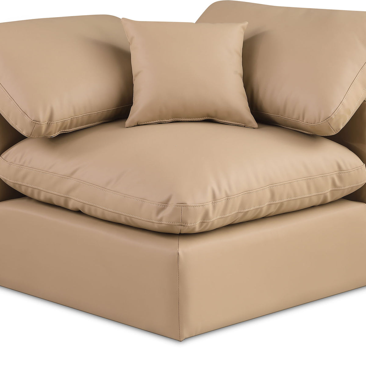 Comfy - Faux Leather Corner Chair - Tan