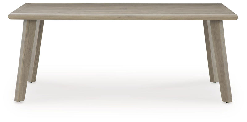 Cliff Trails - Rectangle Dining Table With Umbrella Option - Beige