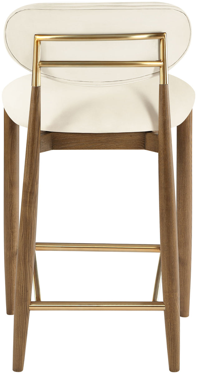 Riccio - Stool - Walnut And Gold Frame