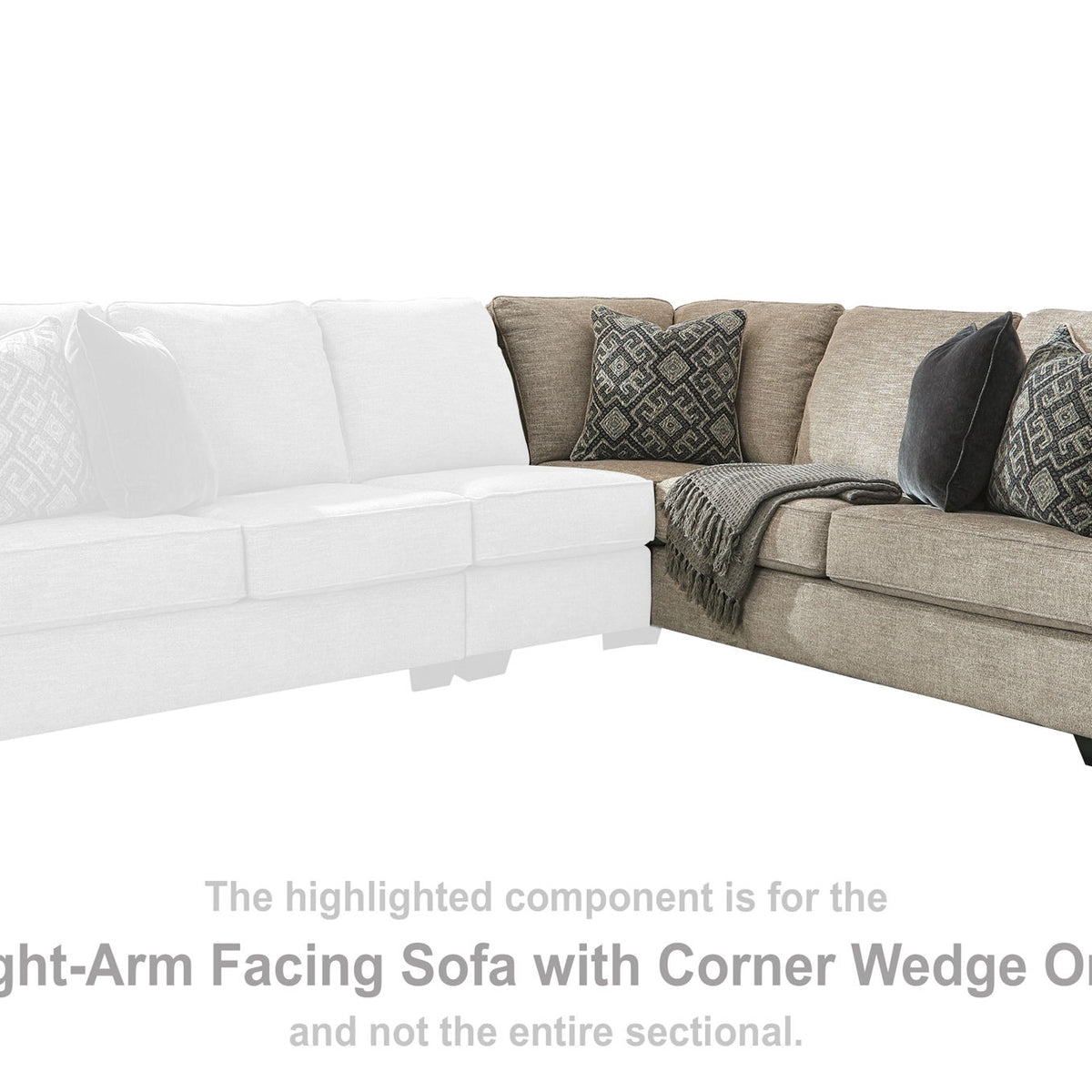 Bovarian - RAF Sofa w/Corner Wedge - Stone