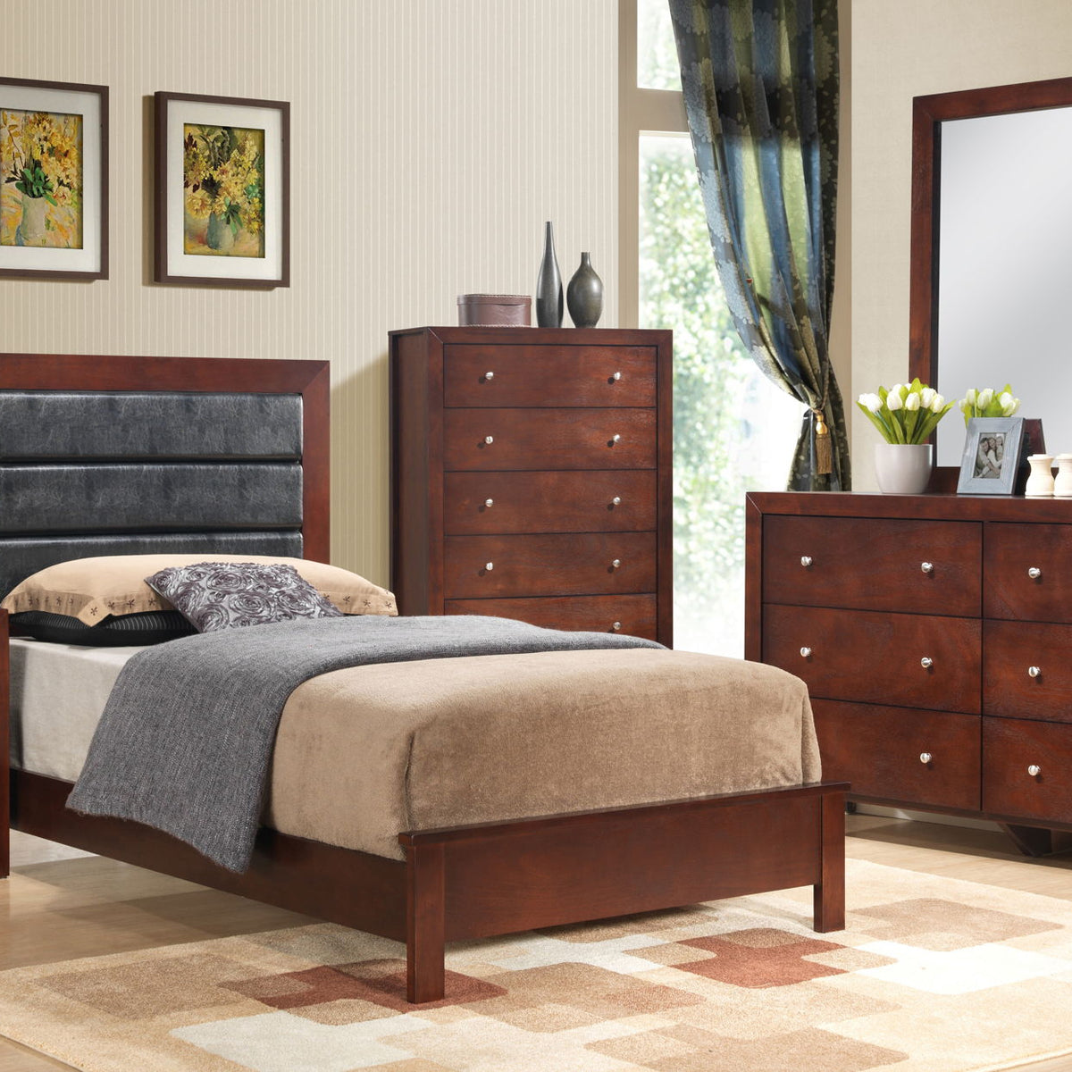 Transitional Modern Design Bed