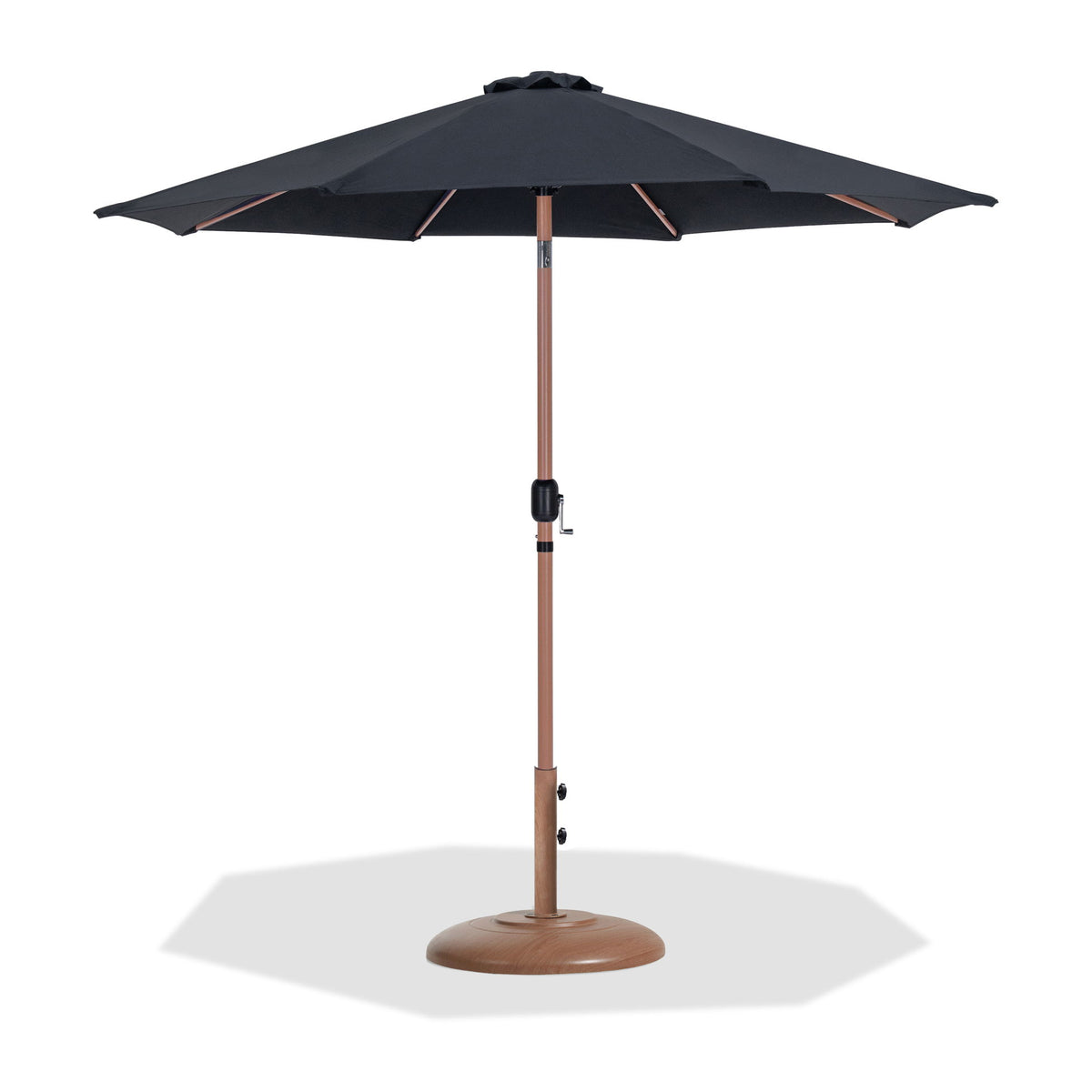 Fiji - Aluminum Patio Umbrella With Round Teak Base