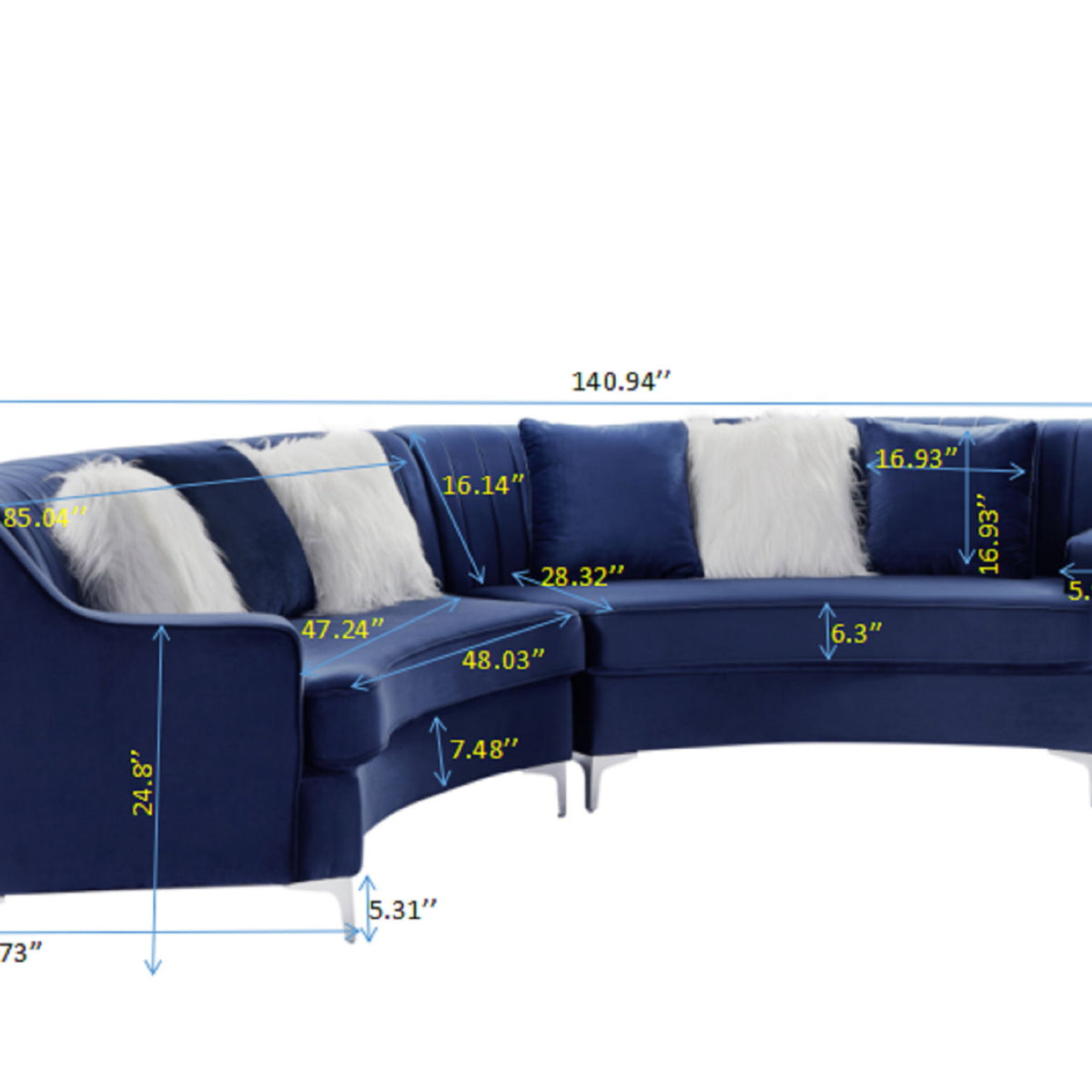Velvet Curved Sofa