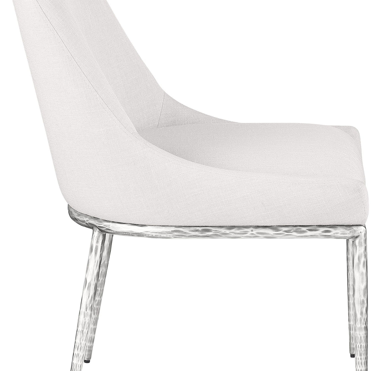 Ferro - Upholstered Dining Side Chair With Brushed Silver Legs