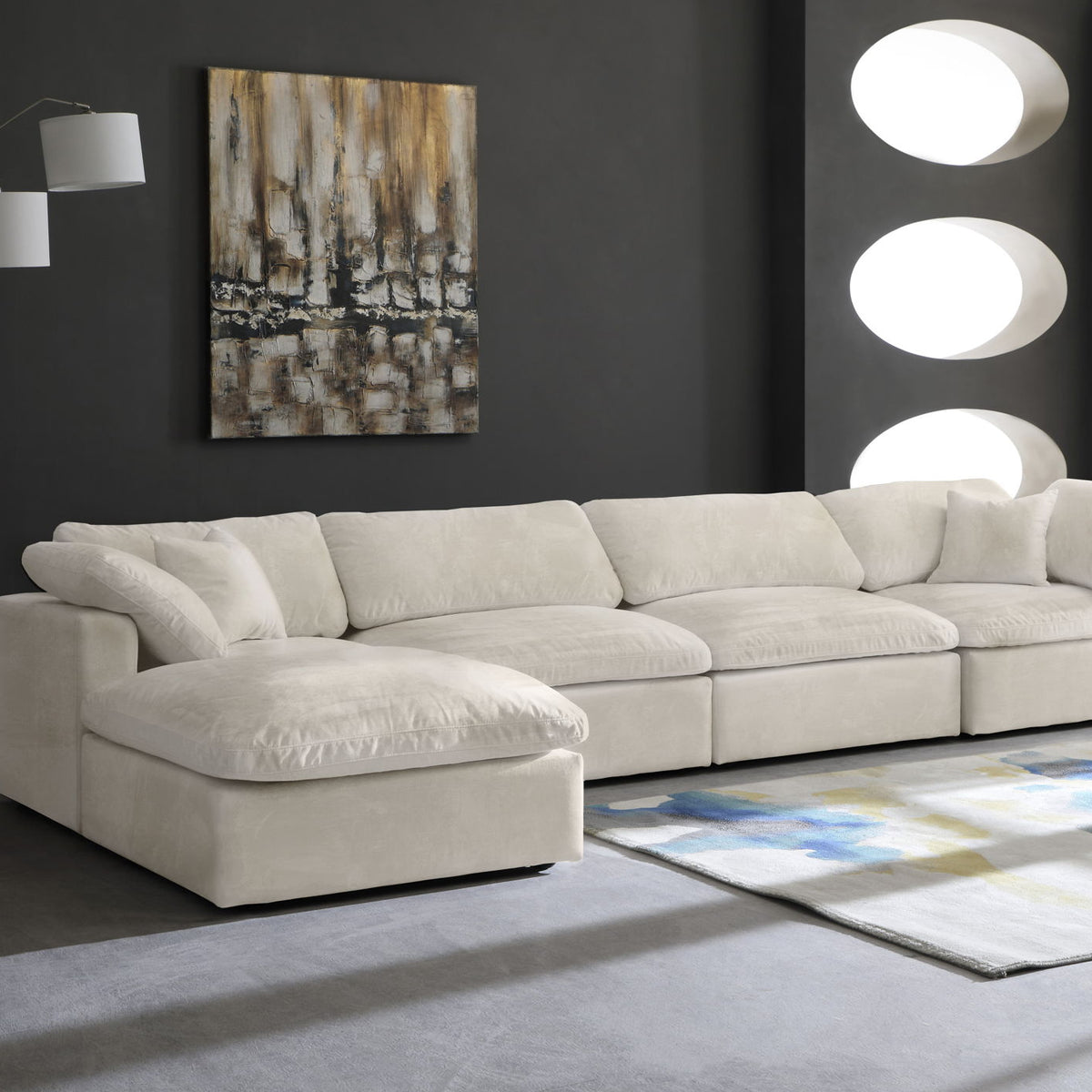 Cozy - 5 Piece Modular Sectional With Chaise