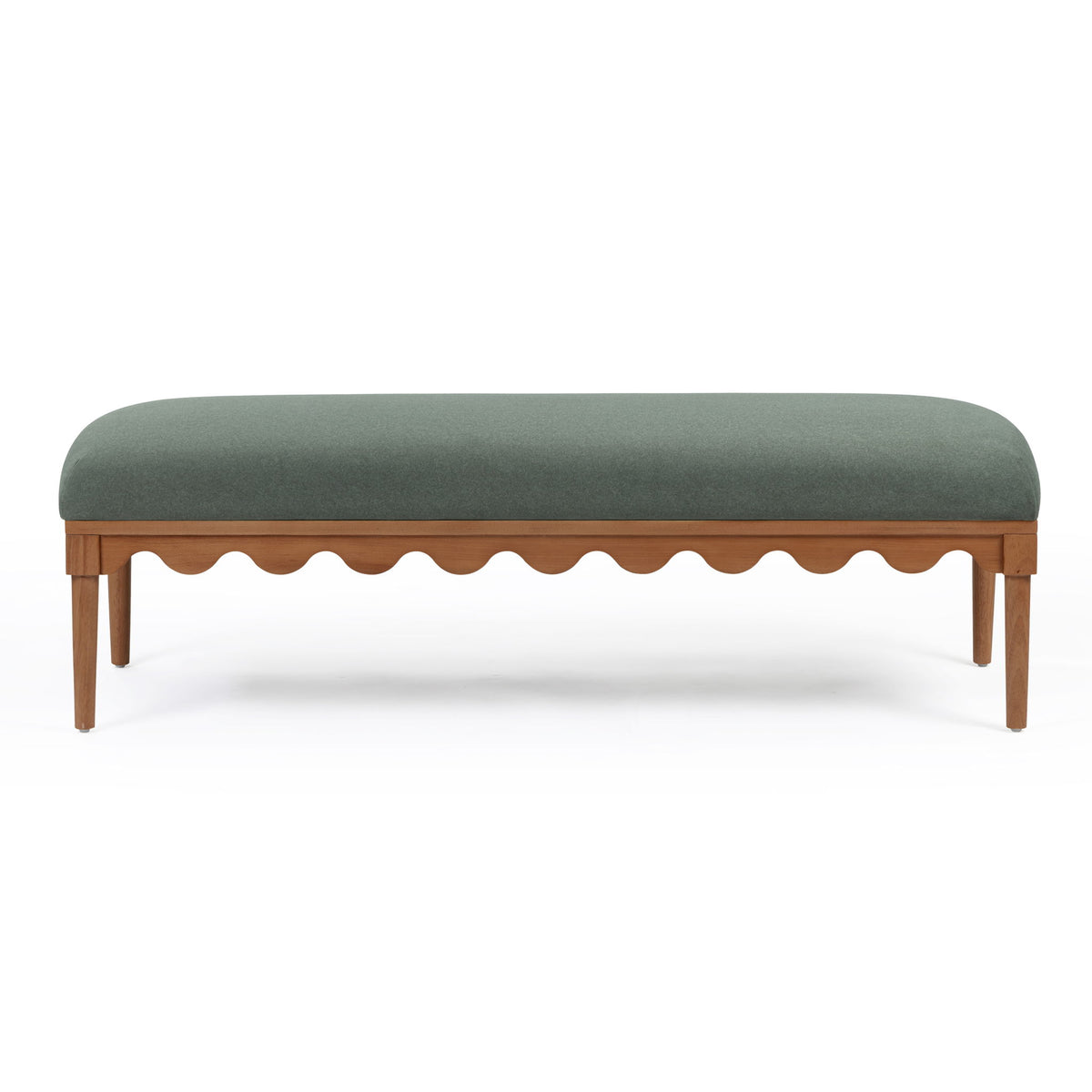 Oodle - Vegan Mohair Bench, Walnut Legs