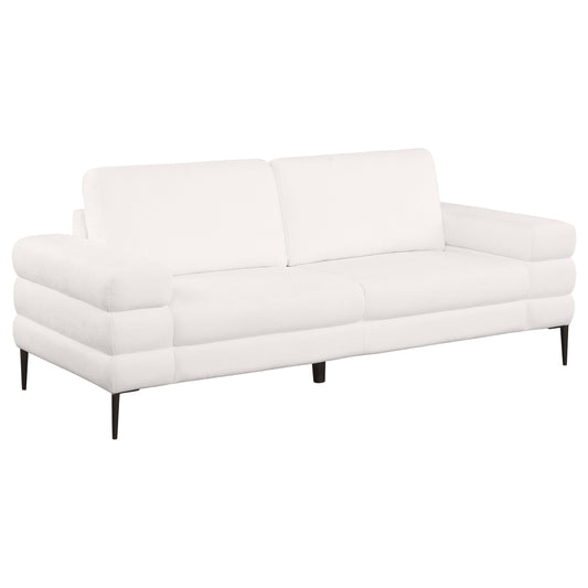 Jessel - Chenille Upholstered Track Arm Sofa - Ivory