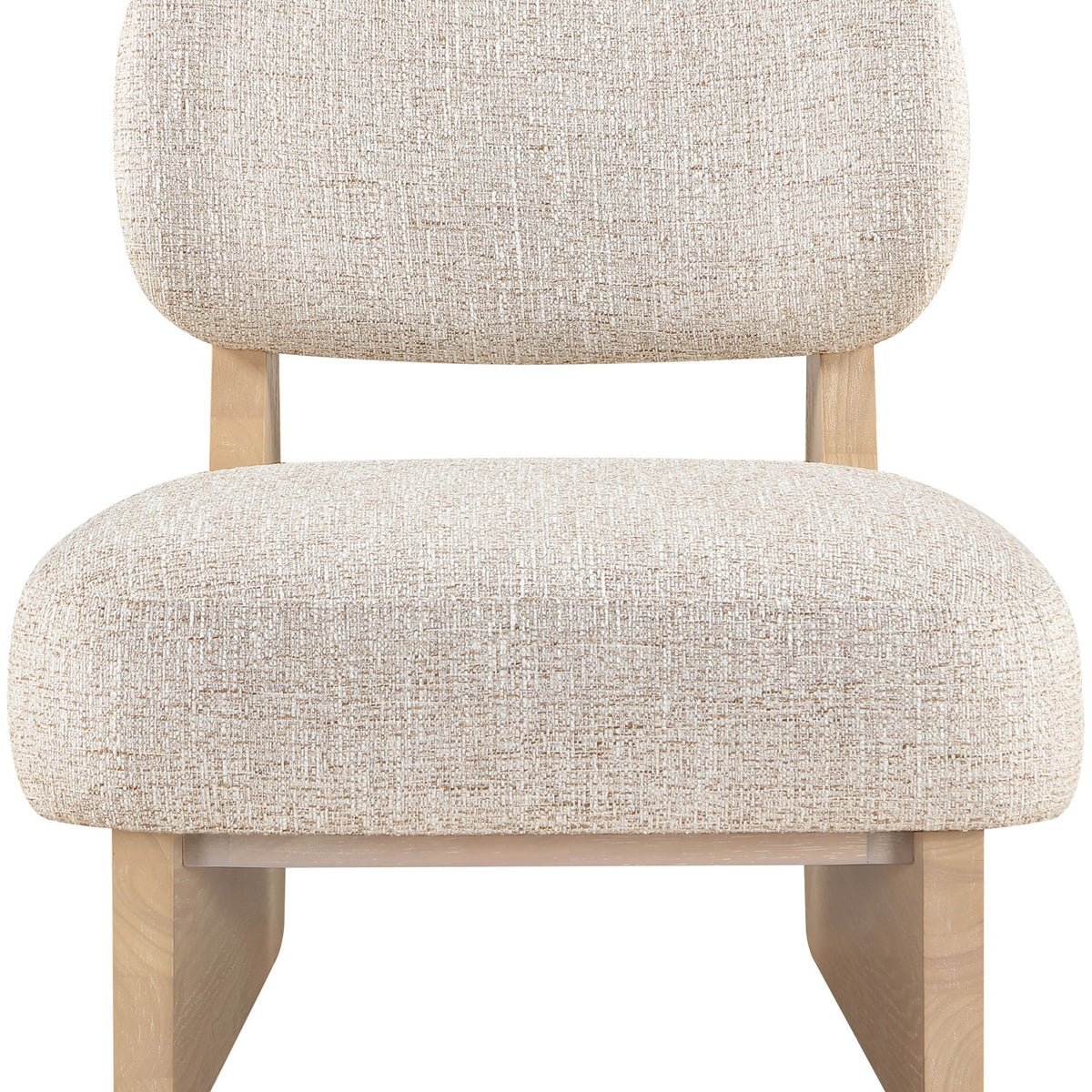 Vetra - Linen Textured Fabric Upholstered Accent Chair With Natural Base