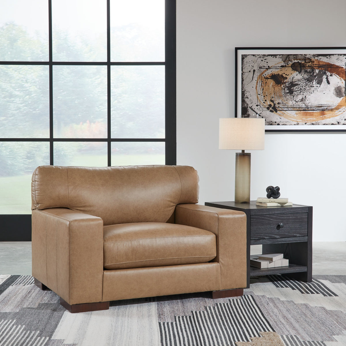 Lombardia - 2 Pc. - Chair And A Half, Ottoman - Tumbleweed