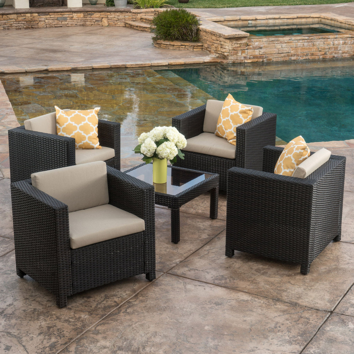 Stylish Outdoor Club Chair With Weather Resistant Cushions