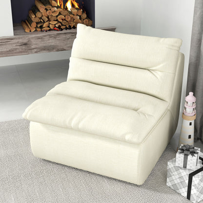 Modern Armless Lazy Floor Sofa Lounge Chair Comfy Bean Bag Couch For Living Room Bedroom Salon Office - Beige